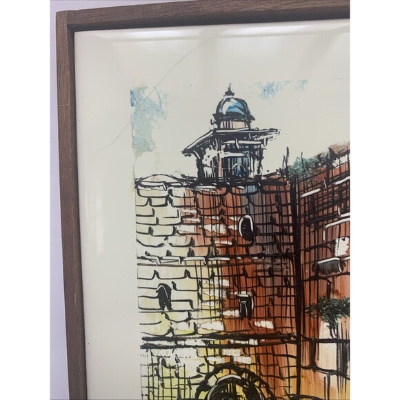 Raizman Original Western Wall Jerusalem Hand Painted Israel Ein Reb Art Tile - Picture 3 of 6